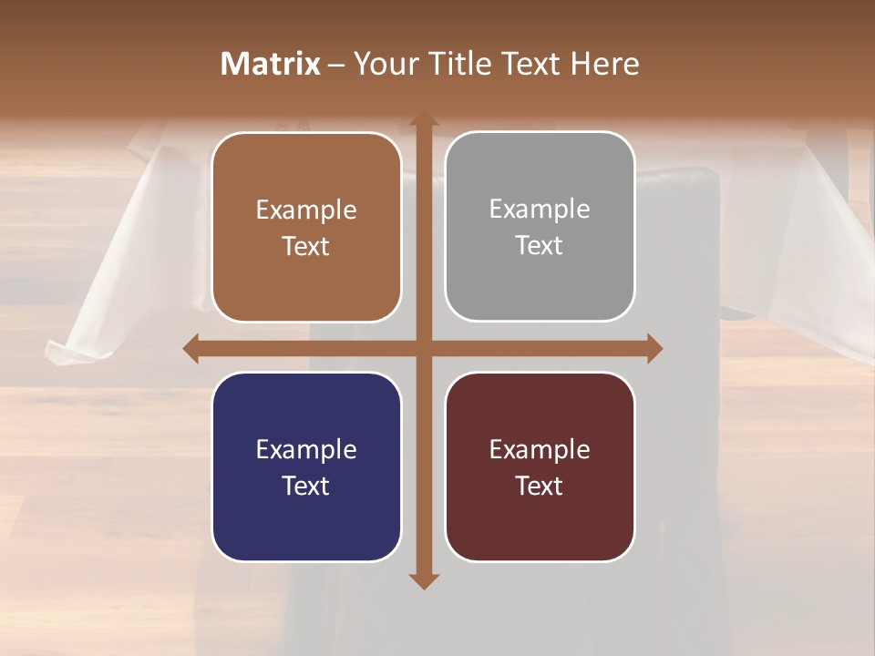 A Table With A White Table Cloth And Black Chairs PowerPoint Template