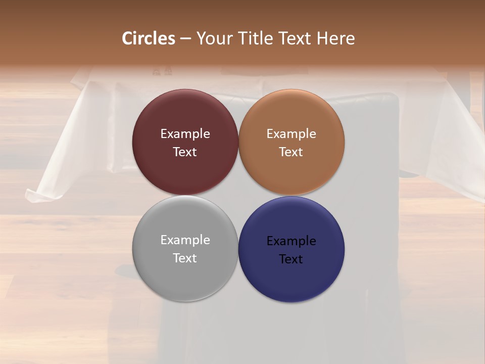 A Table With A White Table Cloth And Black Chairs PowerPoint Template