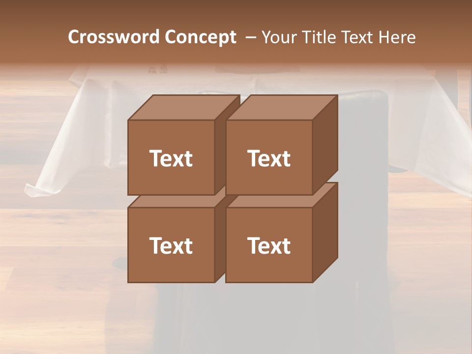 A Table With A White Table Cloth And Black Chairs PowerPoint Template