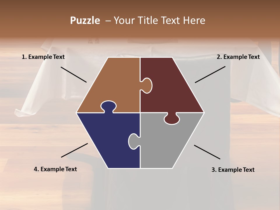 A Table With A White Table Cloth And Black Chairs PowerPoint Template