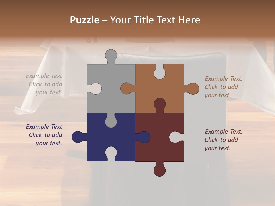 A Table With A White Table Cloth And Black Chairs PowerPoint Template