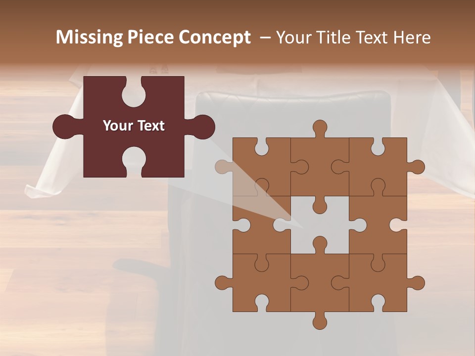 A Table With A White Table Cloth And Black Chairs PowerPoint Template