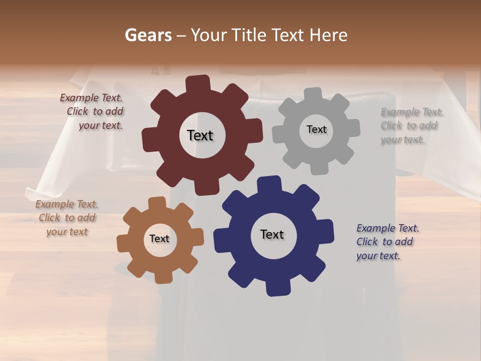 A Table With A White Table Cloth And Black Chairs PowerPoint Template