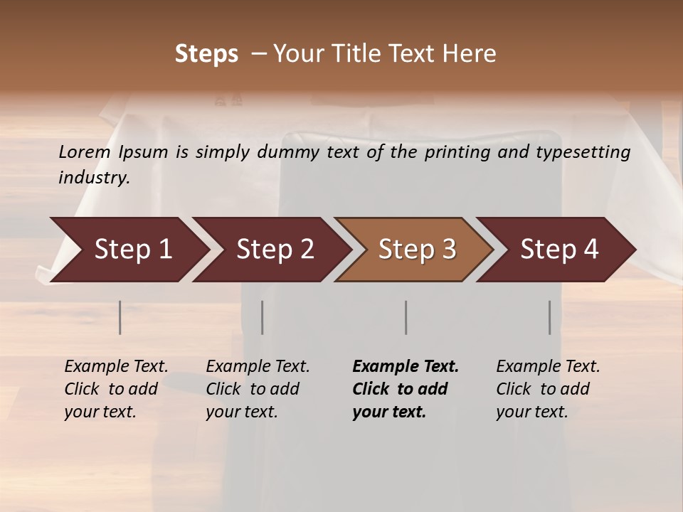 A Table With A White Table Cloth And Black Chairs PowerPoint Template