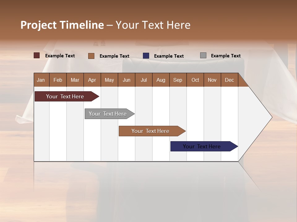 A Table With A White Table Cloth And Black Chairs PowerPoint Template