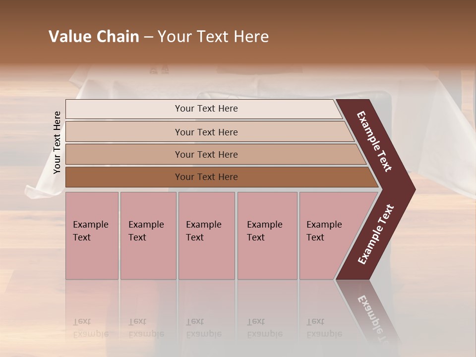A Table With A White Table Cloth And Black Chairs PowerPoint Template