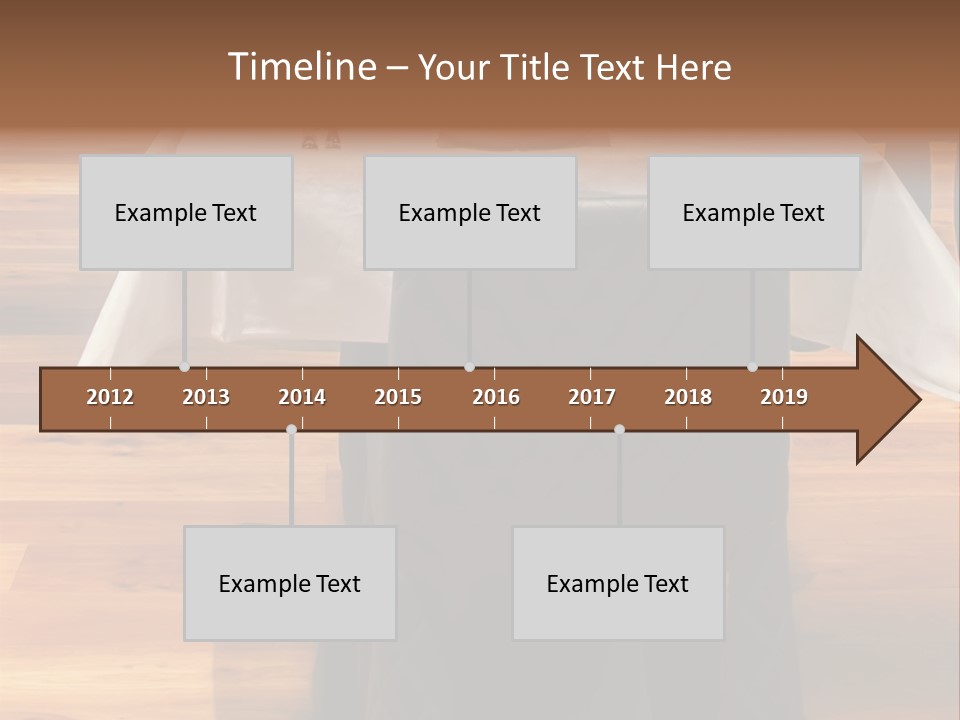 A Table With A White Table Cloth And Black Chairs PowerPoint Template