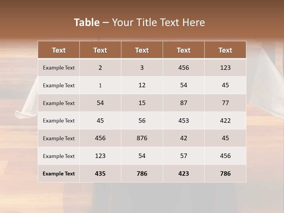 A Table With A White Table Cloth And Black Chairs PowerPoint Template