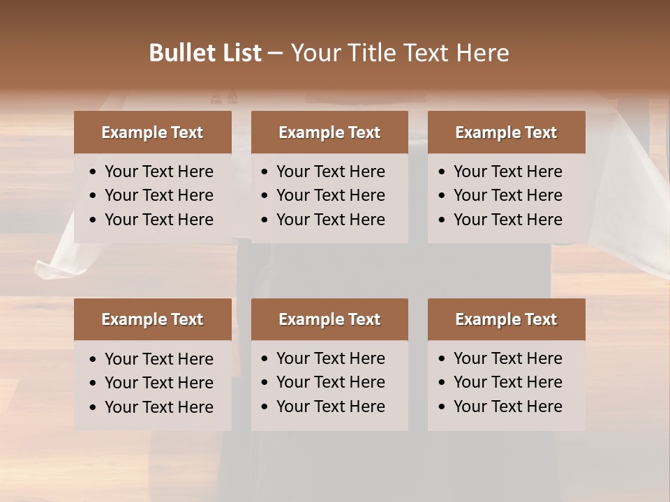 A Table With A White Table Cloth And Black Chairs PowerPoint Template