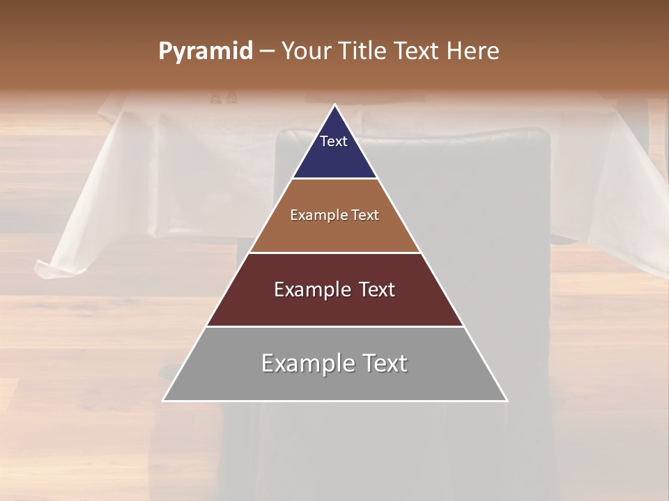 A Table With A White Table Cloth And Black Chairs PowerPoint Template