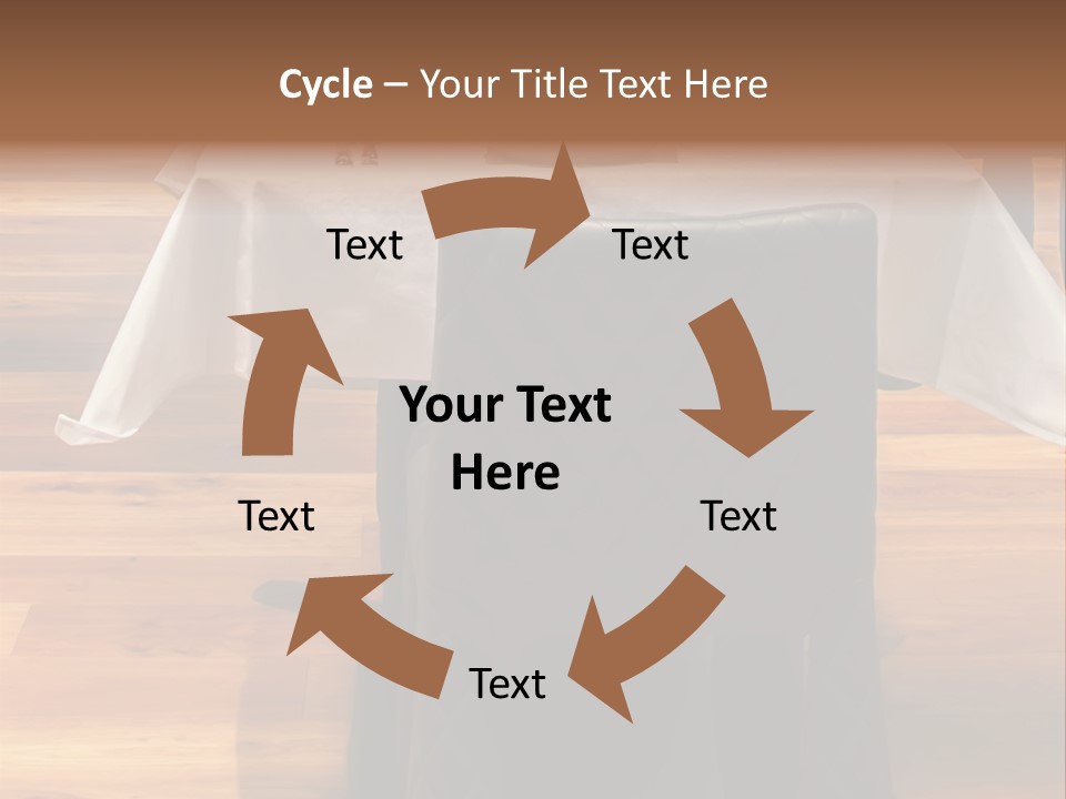 A Table With A White Table Cloth And Black Chairs PowerPoint Template