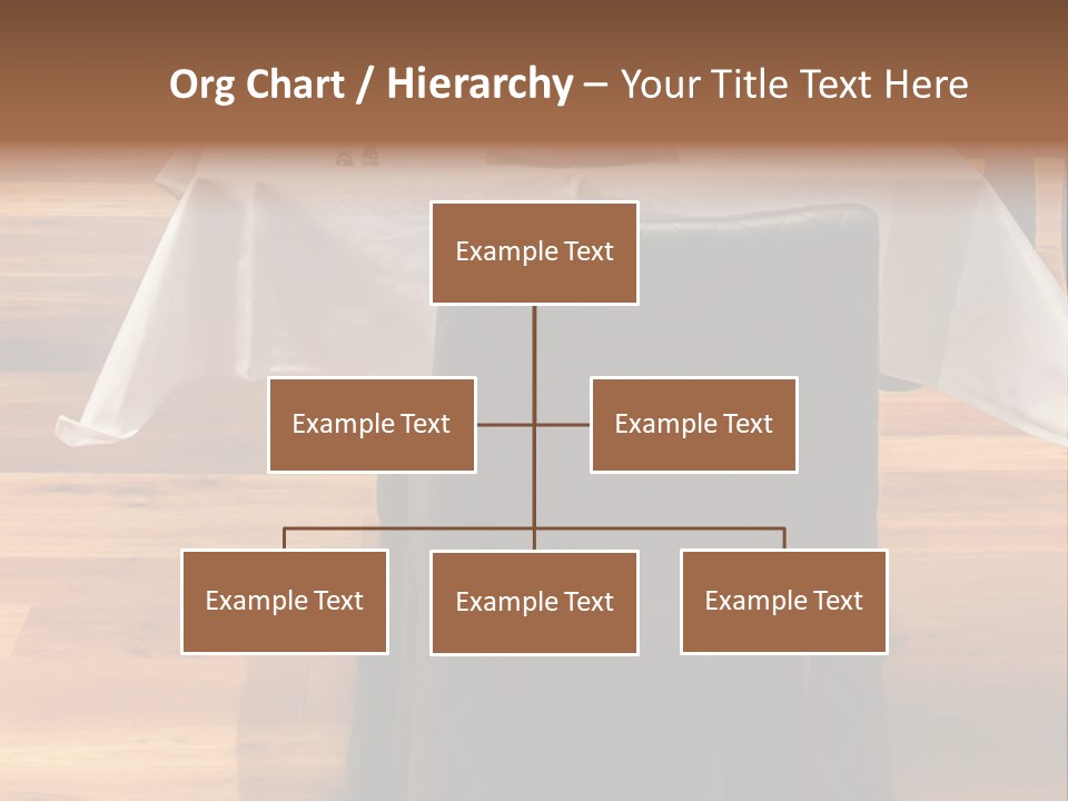 A Table With A White Table Cloth And Black Chairs PowerPoint Template