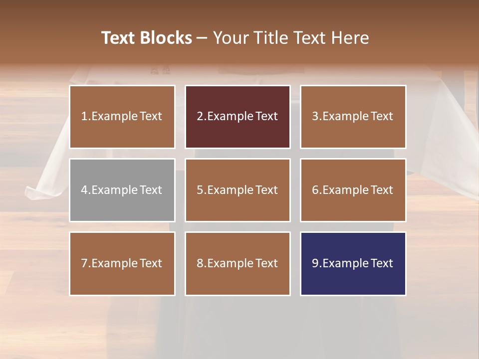 A Table With A White Table Cloth And Black Chairs PowerPoint Template