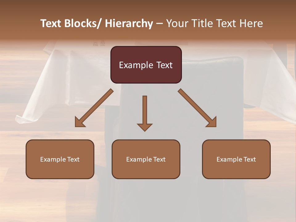 A Table With A White Table Cloth And Black Chairs PowerPoint Template