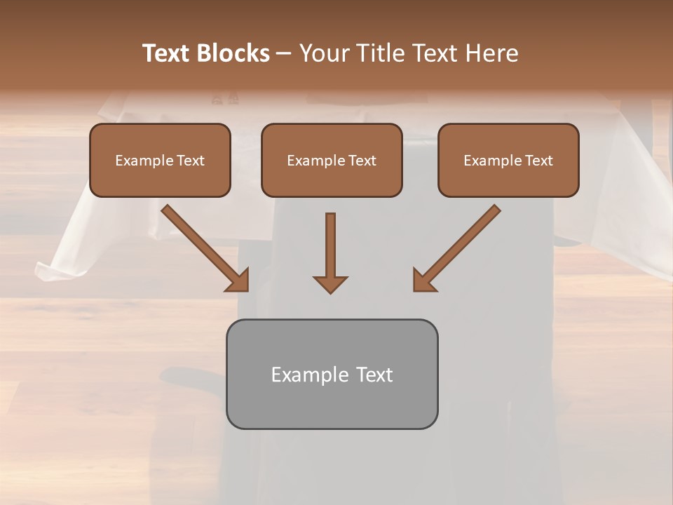 A Table With A White Table Cloth And Black Chairs PowerPoint Template
