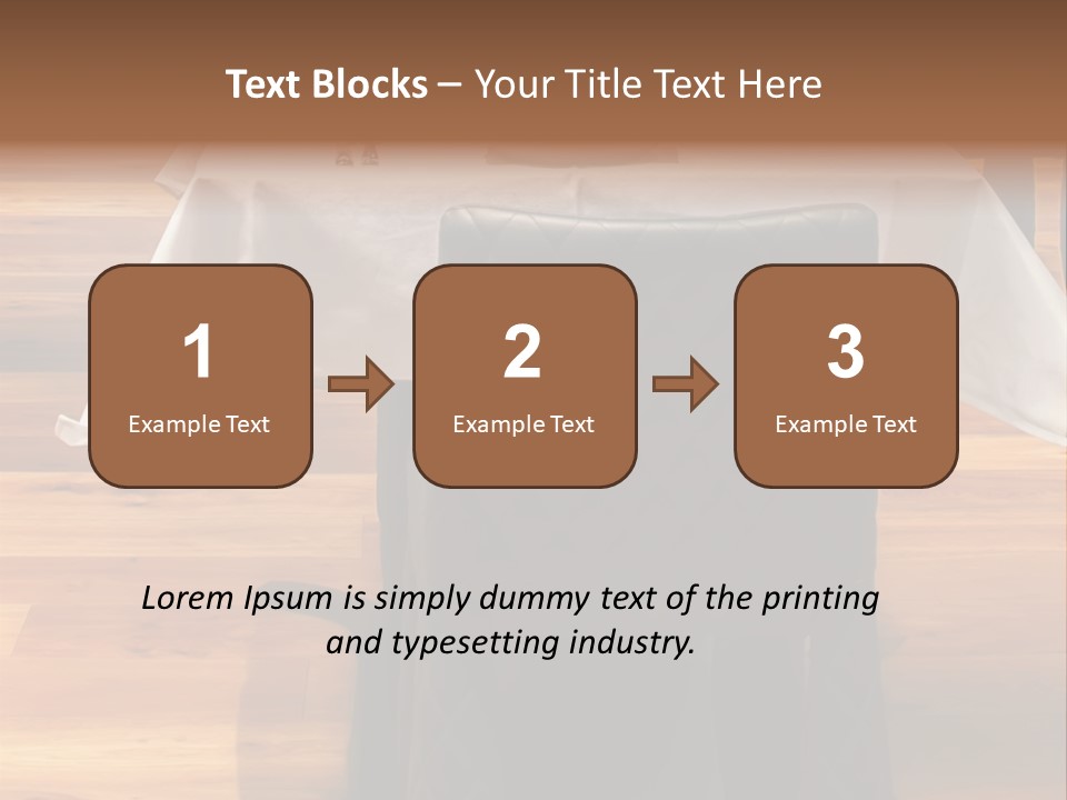 A Table With A White Table Cloth And Black Chairs PowerPoint Template