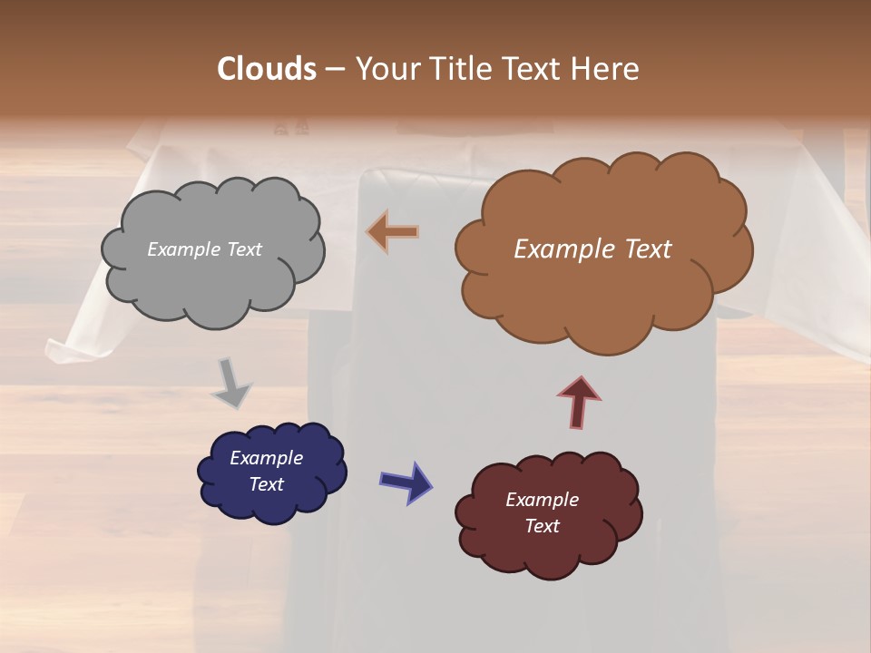 A Table With A White Table Cloth And Black Chairs PowerPoint Template