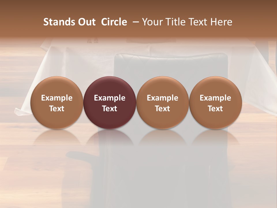 A Table With A White Table Cloth And Black Chairs PowerPoint Template