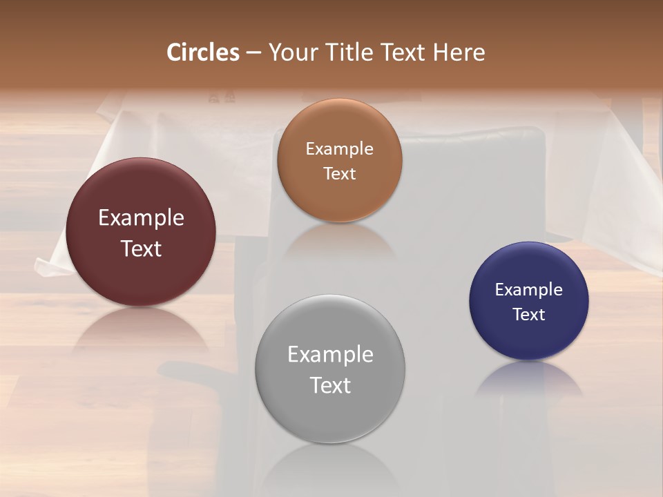 A Table With A White Table Cloth And Black Chairs PowerPoint Template