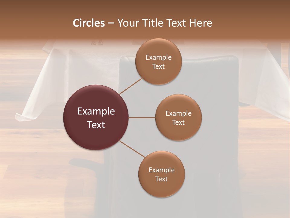 A Table With A White Table Cloth And Black Chairs PowerPoint Template