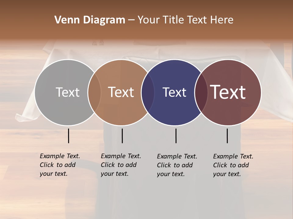 A Table With A White Table Cloth And Black Chairs PowerPoint Template