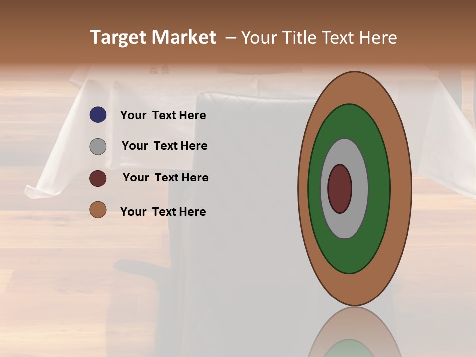 A Table With A White Table Cloth And Black Chairs PowerPoint Template