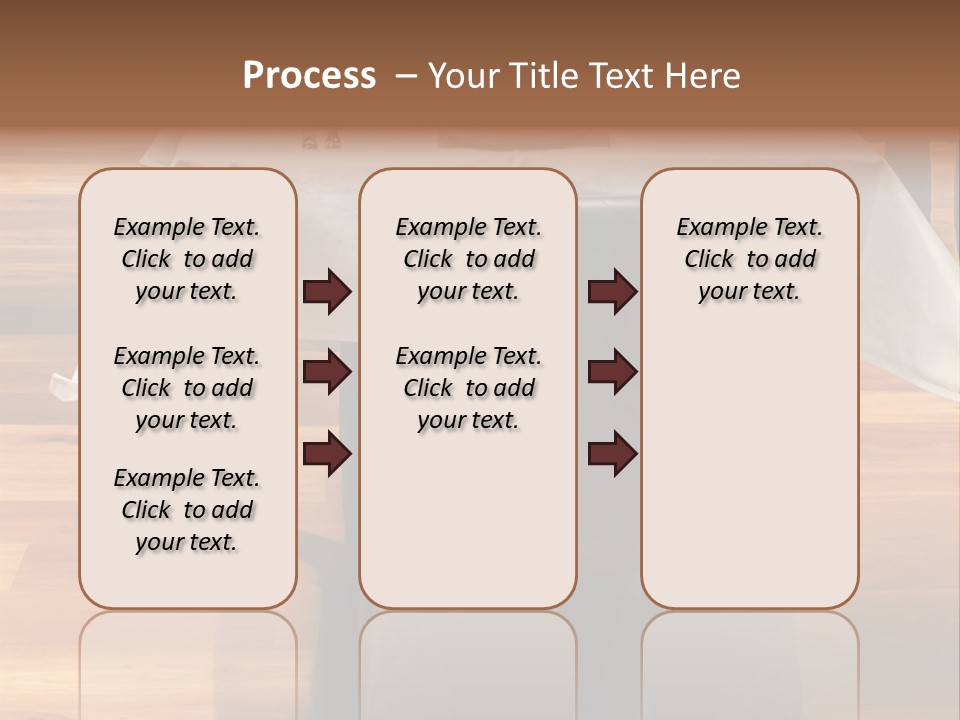 A Table With A White Table Cloth And Black Chairs PowerPoint Template