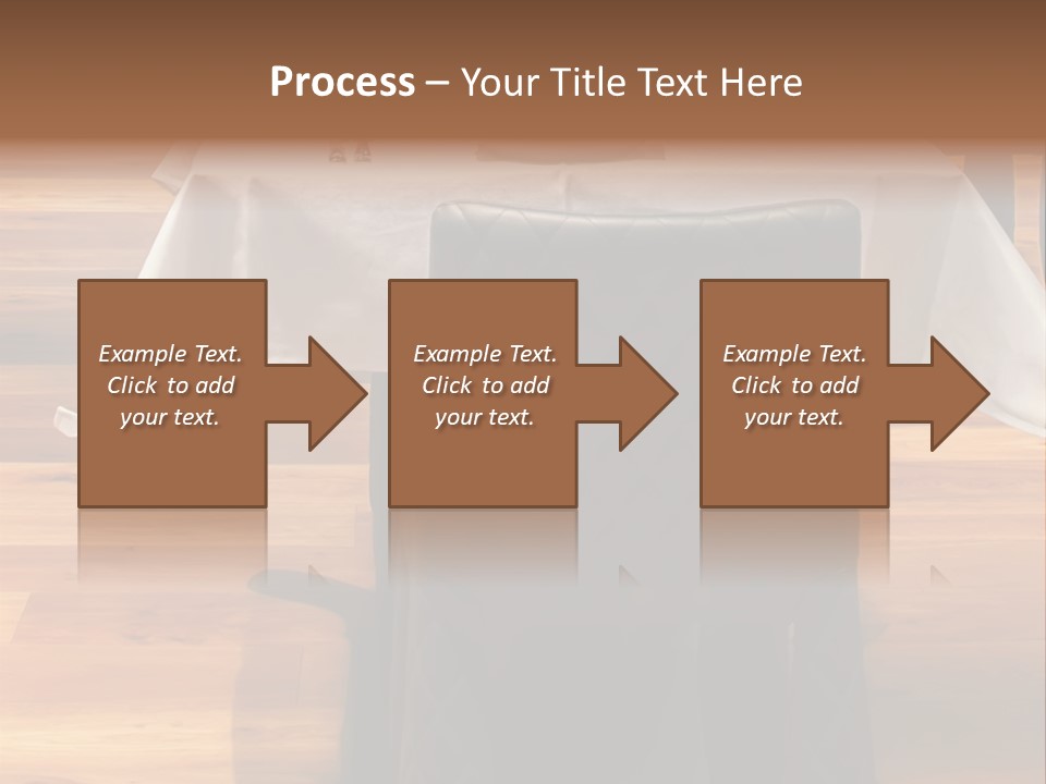 A Table With A White Table Cloth And Black Chairs PowerPoint Template