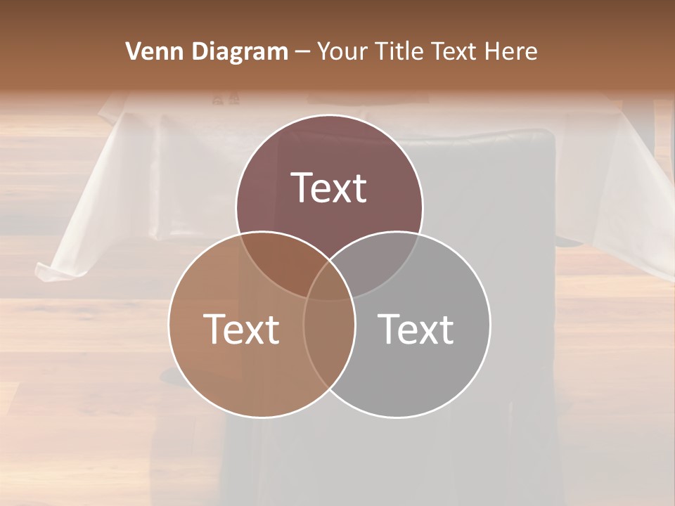 A Table With A White Table Cloth And Black Chairs PowerPoint Template