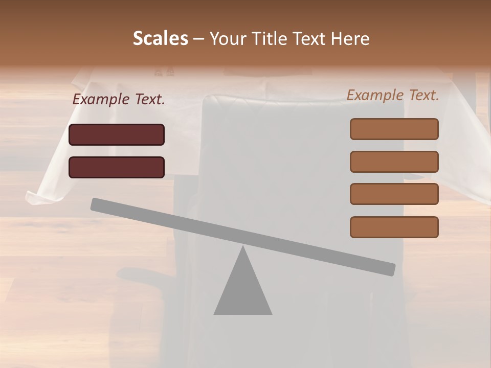 A Table With A White Table Cloth And Black Chairs PowerPoint Template