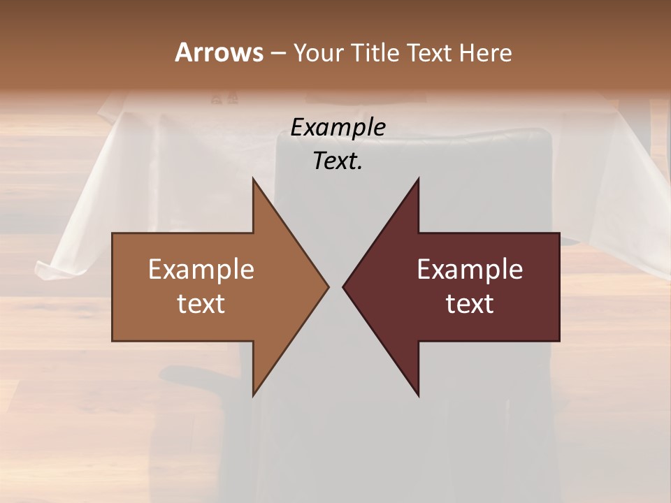 A Table With A White Table Cloth And Black Chairs PowerPoint Template