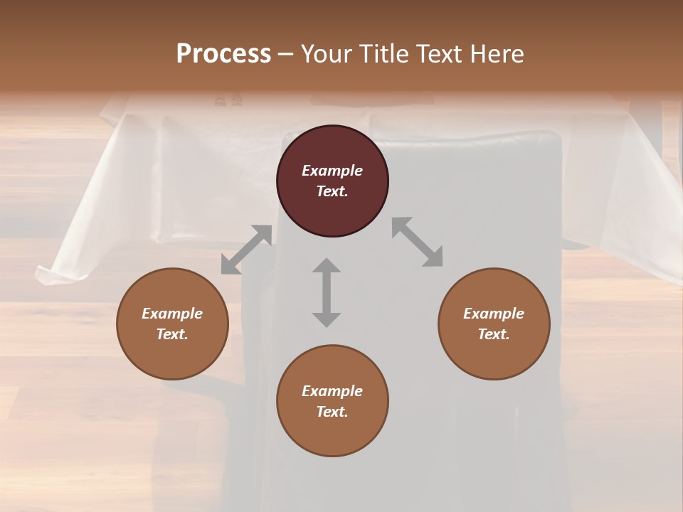 A Table With A White Table Cloth And Black Chairs PowerPoint Template
