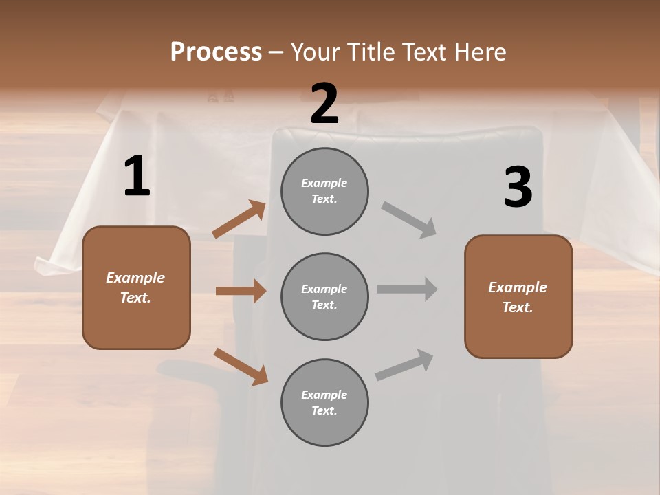 A Table With A White Table Cloth And Black Chairs PowerPoint Template