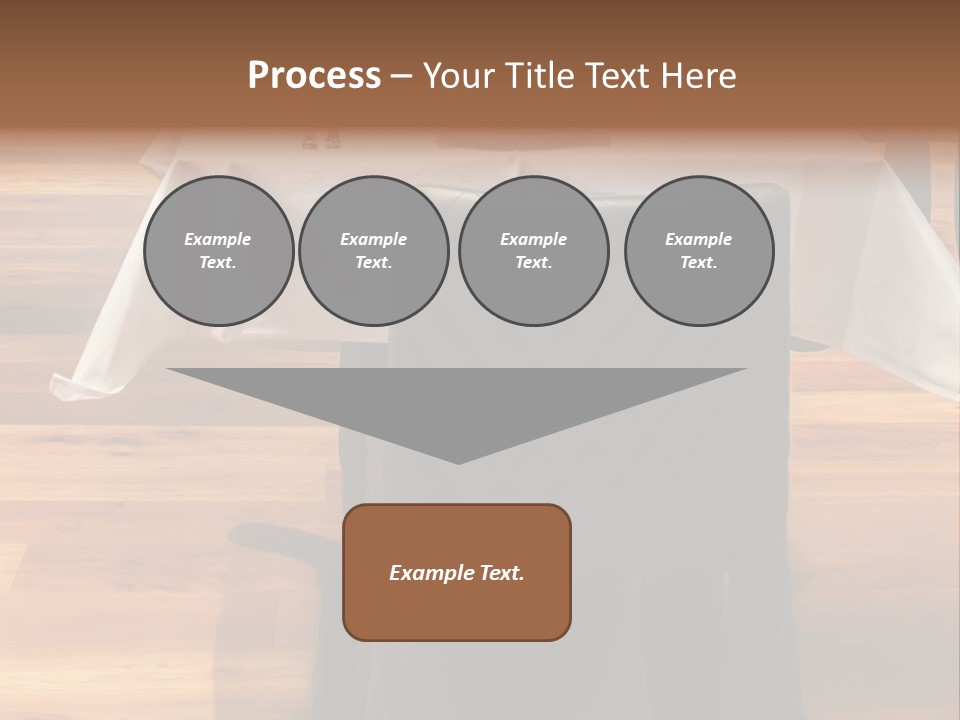 A Table With A White Table Cloth And Black Chairs PowerPoint Template