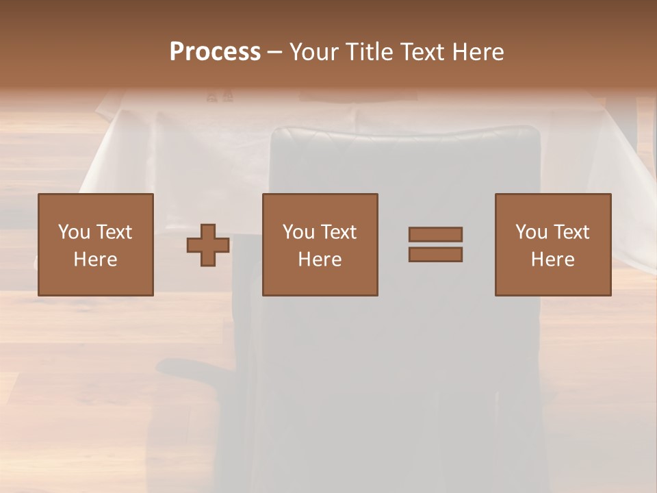 A Table With A White Table Cloth And Black Chairs PowerPoint Template