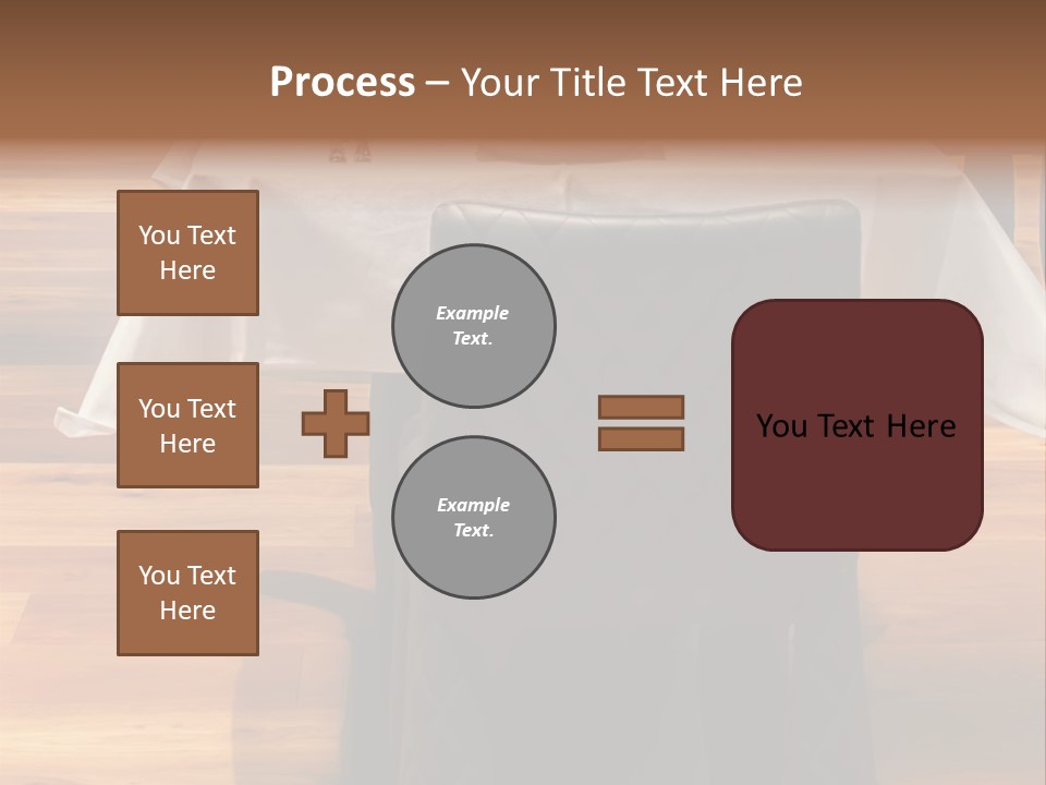 A Table With A White Table Cloth And Black Chairs PowerPoint Template