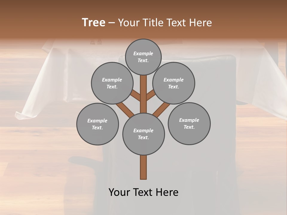 A Table With A White Table Cloth And Black Chairs PowerPoint Template