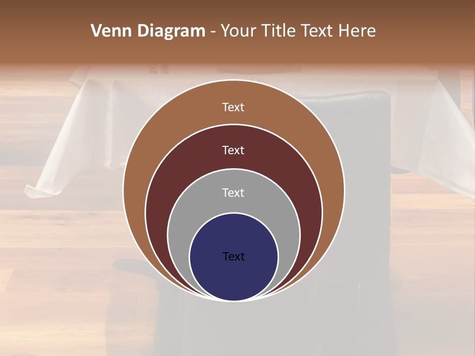 A Table With A White Table Cloth And Black Chairs PowerPoint Template