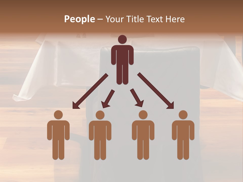 A Table With A White Table Cloth And Black Chairs PowerPoint Template