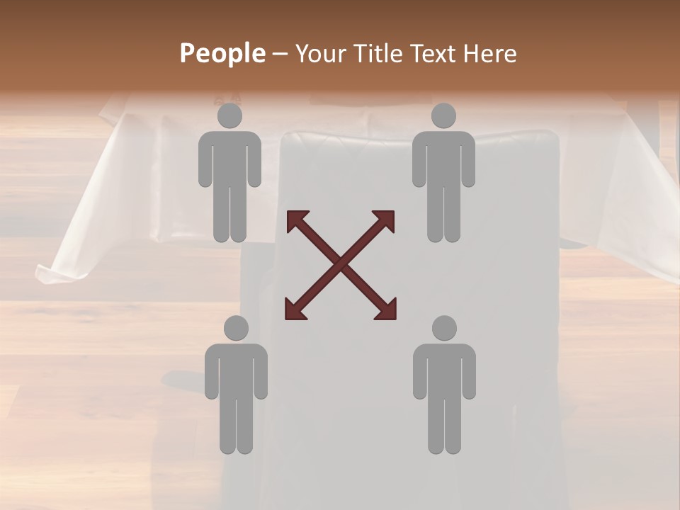 A Table With A White Table Cloth And Black Chairs PowerPoint Template