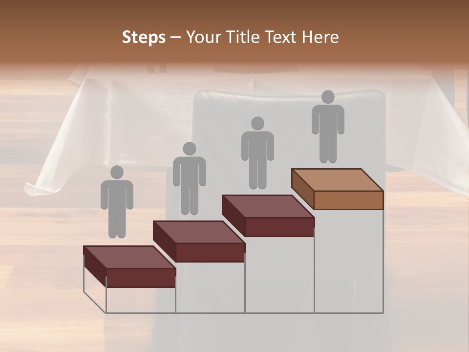 A Table With A White Table Cloth And Black Chairs PowerPoint Template