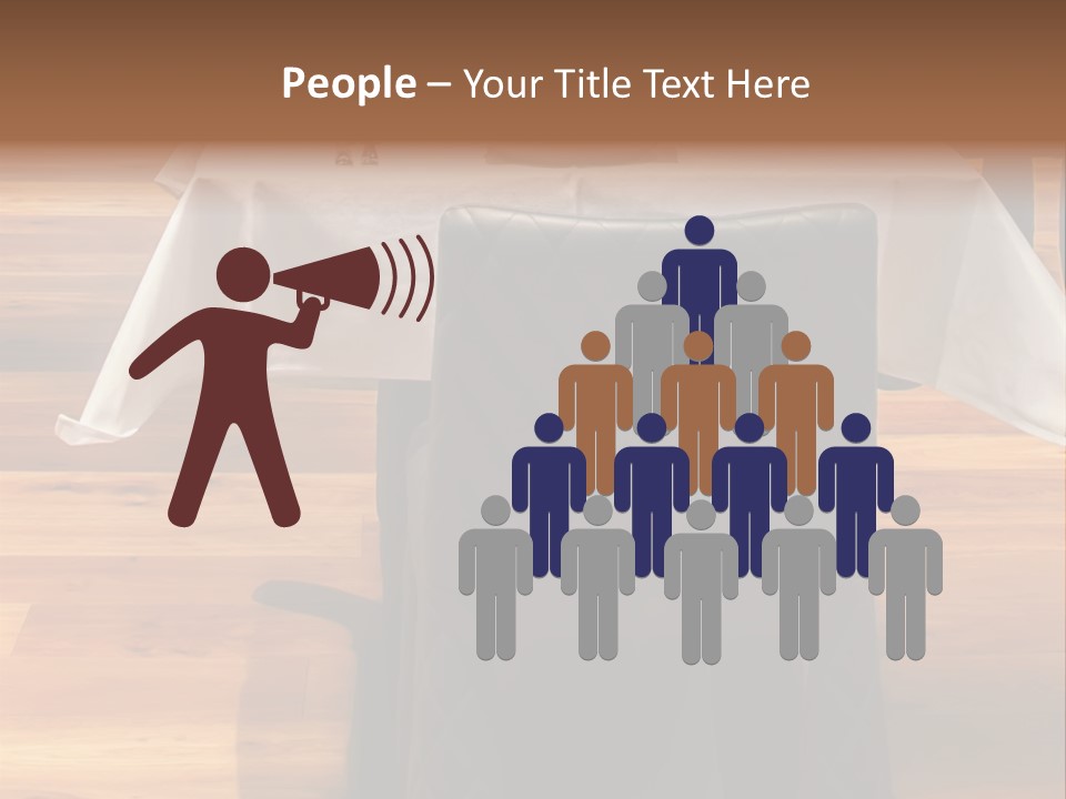 A Table With A White Table Cloth And Black Chairs PowerPoint Template