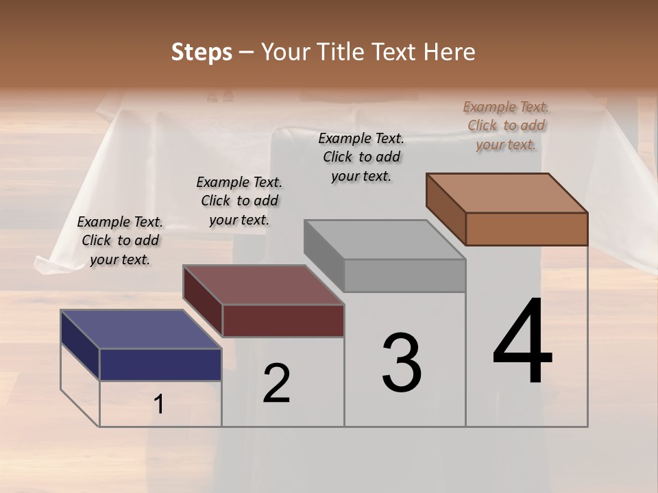 A Table With A White Table Cloth And Black Chairs PowerPoint Template