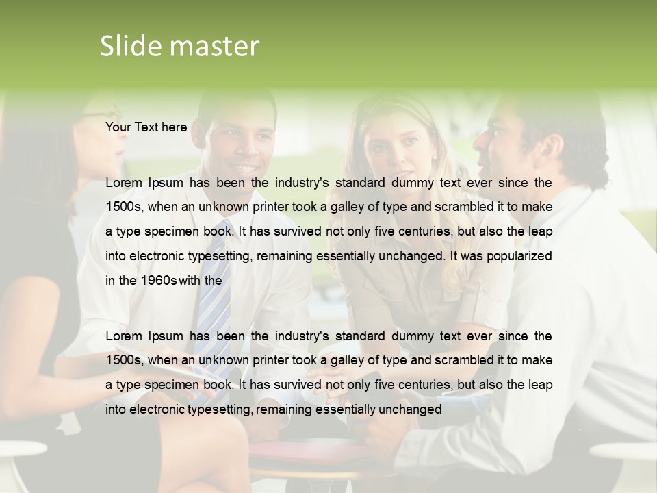 Horizontal Discussion Women PowerPoint Template