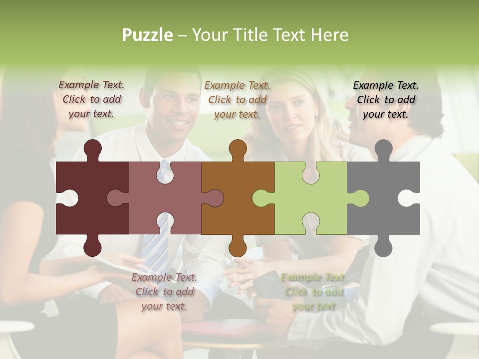 Horizontal Discussion Women PowerPoint Template