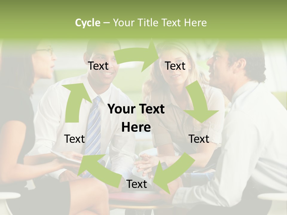 Horizontal Discussion Women PowerPoint Template