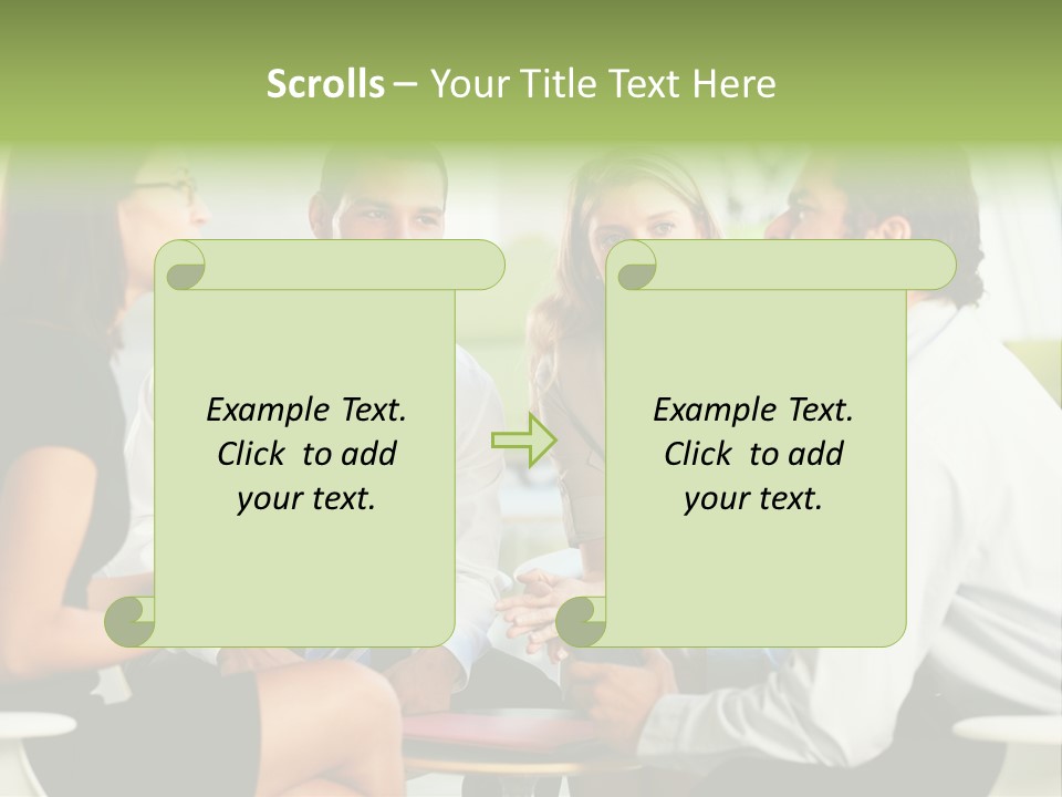 Horizontal Discussion Women PowerPoint Template
