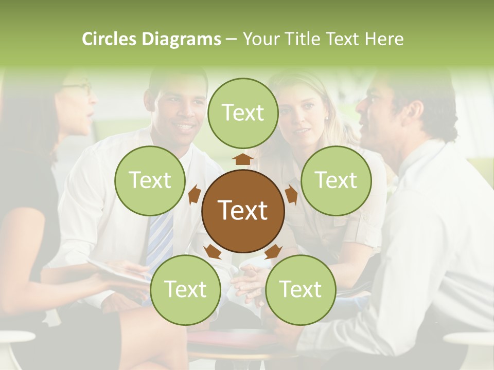 Horizontal Discussion Women PowerPoint Template