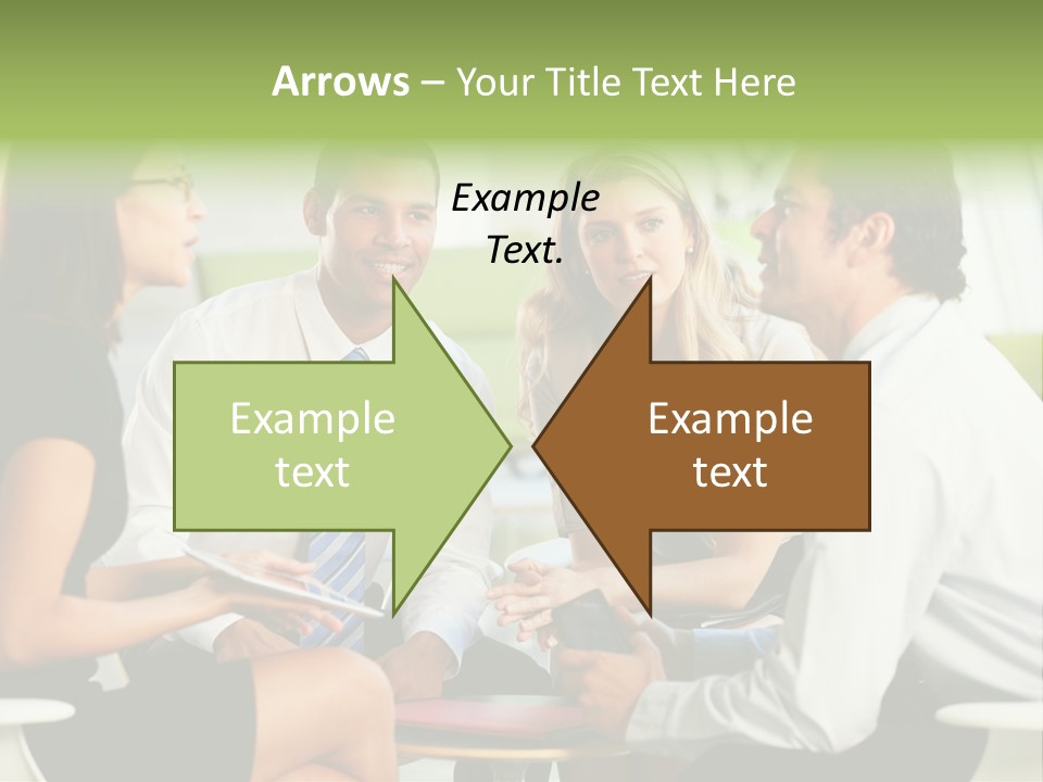 Horizontal Discussion Women PowerPoint Template