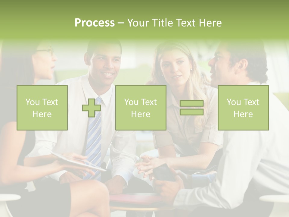 Horizontal Discussion Women PowerPoint Template